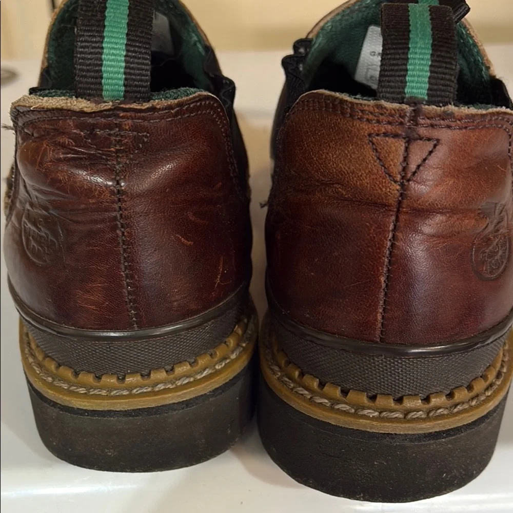 Georgia Boot Brown Leather Slip-On Loafers with Elastic Panels - Picture 9 of 9